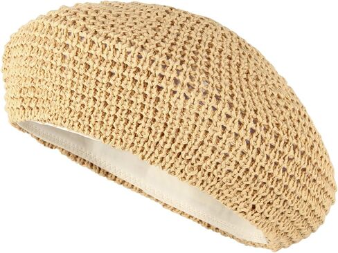 Women Summer Straw Woven Sunhat Beret Artist Painter Sun Hat Cap in Saudi Arabia