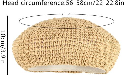 Women Summer Straw Woven Sunhat Beret Artist Painter Sun Hat Cap in Saudi Arabia