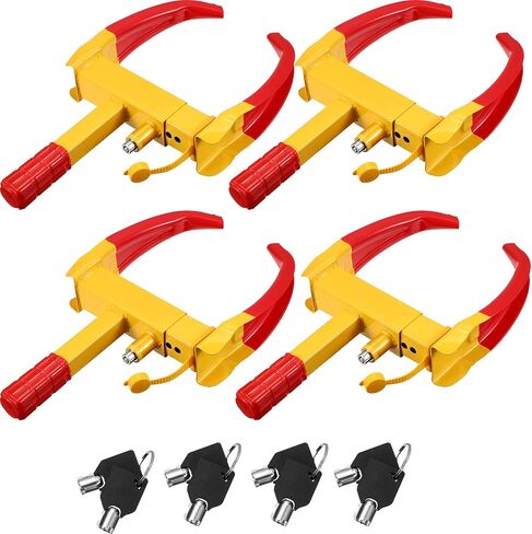 Aoriher Wheel Lock for Cars, Heavy Duty Trailer Wheel Lock Universal Security Anti Theft Tire Clamp for Vehicles Boot Camper SUV ATV Boat Motorcycle Deterrent(1 Pcs) in Saudi Arabia