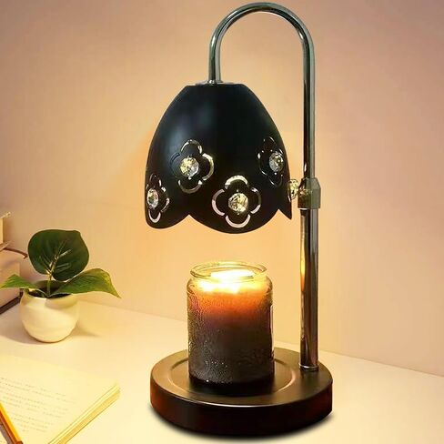 Candle Warmer Lamp with Timer，Adjustable Height Electric Candle Lamp Warmer，Dimmable Wax Melt Warmer with 3 Bulbs for Jar Candles，Mom Christmas Birthday Gifts for Women New Home Office Decor (Walnut) in Saudi Arabia