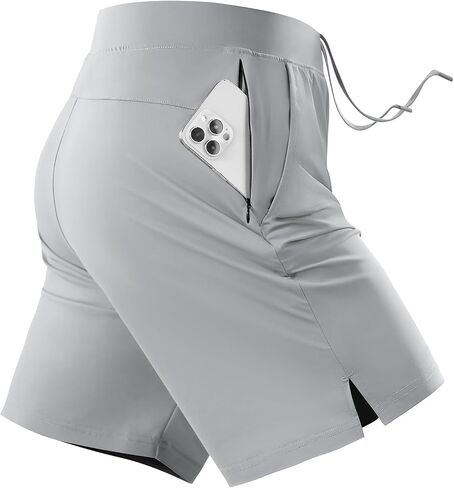 Mens Athletic Workout Shorts 7 inch Quick Dry Gym Short with Pockets, Exercise Running Sports Tennis Shorts in Saudi Arabia