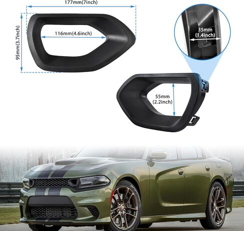 KEWISAUTO Front Bumper Grille Inserts for 2015-2021 Dodge Charger SRT, Front Bumper Center Grill Inserts Mesh Trim Cover for 2015-2021 Dodge Charger SRT/R/T/Scat Pack/Daytona Accessories in Saudi Arabia