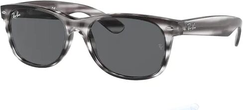 Ray Ban RB2132 NEW WAYFARER 622/17 52M Rubber Black/Grey Mirror Blue Sunglasses For Men For Women in Saudi Arabia