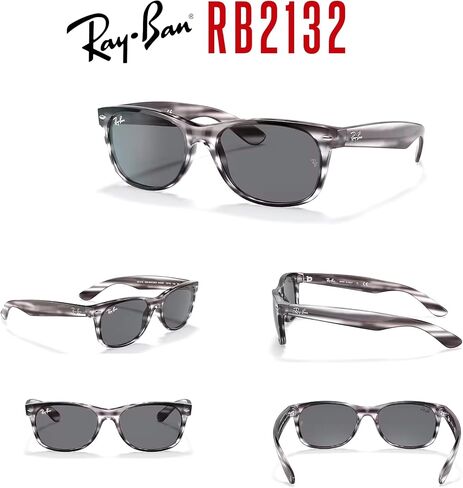 Ray Ban RB2132 NEW WAYFARER 622/17 52M Rubber Black/Grey Mirror Blue Sunglasses For Men For Women in Saudi Arabia
