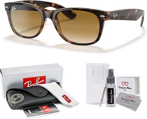 Ray Ban RB2132 NEW WAYFARER 622/17 52M Rubber Black/Grey Mirror Blue Sunglasses For Men For Women in Saudi Arabia