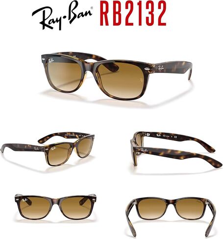 Ray Ban RB2132 NEW WAYFARER 622/17 52M Rubber Black/Grey Mirror Blue Sunglasses For Men For Women in Saudi Arabia