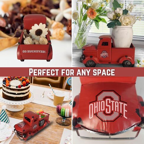 Hanna's Handiworks NCAA Retro Truck Vintage Farmhouse Table Decor, Desktop Storage | Show Off Your School Spirit | Decorate for Any Holiday or Occasion in Saudi Arabia