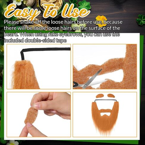 Zeyune 3 Set Fake Beard with Eyebrow Old Man Mustache Costume Halloween Accessories for Party Cosplay in Saudi Arabia