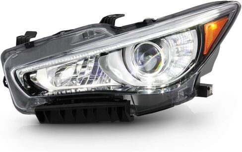 Acanii - لعام 2014-2022 Infiniti Q50 W/O AFS مصنع LED DRL Projector المصابيح الأمامية السائق والراكب in Saudi Arabia