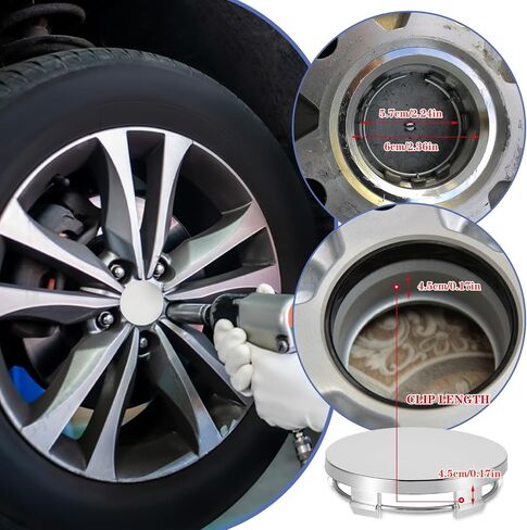 4 Pcs Hub Caps, 60mm Wheel Center Caps Rim Hub Replacement Center Covers Universal ABS Snap-in Wheel Center Hubcaps Plastic Polished Surface for Rims Most Cars Car Accessories Wheel Hubs(Black) in Saudi Arabia