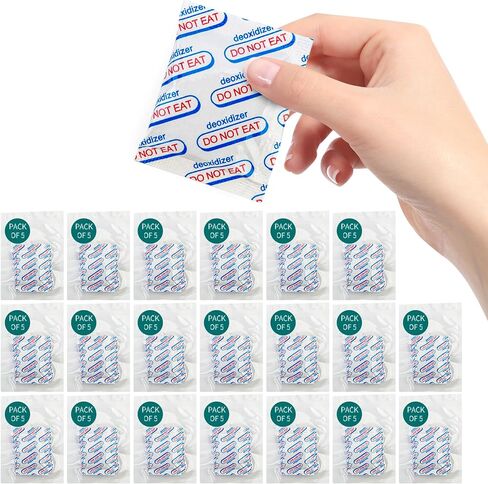2000cc 50 Packs Food Grade Oxygen Absorbers - 2 Packs x 1 Vacuum Bag for Long Term Food Freshness - O2 Absorber for Canning & Preserving in Saudi Arabia