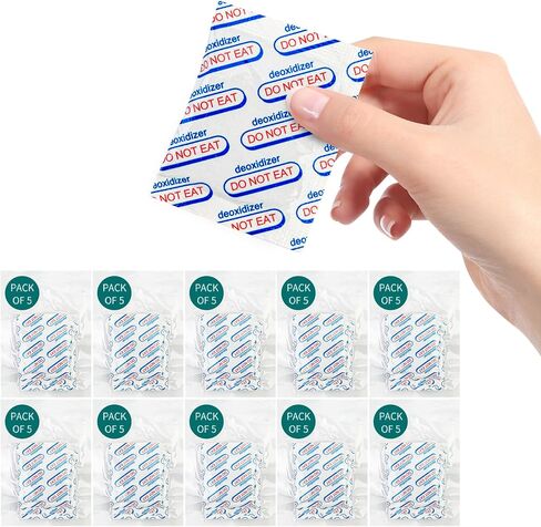 2000cc 50 Packs Food Grade Oxygen Absorbers - 2 Packs x 1 Vacuum Bag for Long Term Food Freshness - O2 Absorber for Canning & Preserving in Saudi Arabia