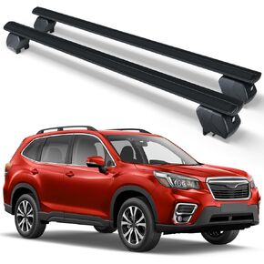Heavy Duty 300 LBS Cross Bars Roof Rack Compatible with 2014-2025 Subaru Forester with Side Rails, Lockable & Adjustable Crossbars Cargo Luggage Carrier Rooftop Cars Vehicles Suvs