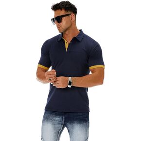 Men's Short & Long Sleeve Solid Polo Shirt Slim Fit Casual Basic Design