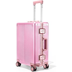 LARVENDER Aluminum Carry On Luggage Hard Shell Luggage Lightweight Metal Suitcases Zipperless Luggage with TSA Lock