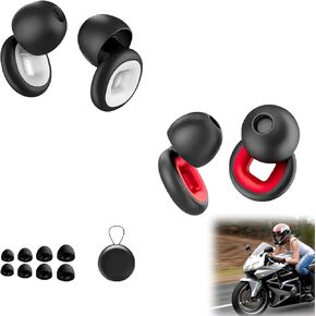 Earplugs for Sleeping Noise Cancelling, Motorcycle Ear Plugs, Moto Earplugs-27 Db, Motorcycle Ear Plugs Wind Noise, Earplugs for Sleep, Super Soft Reusable Silicone Ear Plugs (Mix, One Size)