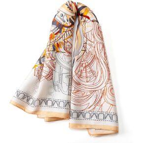 100% Mulberry Silk Scarf for Women for Neck, Large Bandana Square Satin Head Scarf for Hair 35"x35"