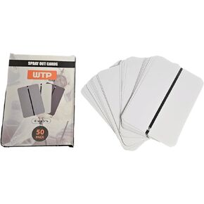 Paint Color Matching Spray Cards, 50-Pack, White/Light Gray, Metal Test Panels with Black Strip for Coating Coverage, Sheen, Metallic Flow (White)