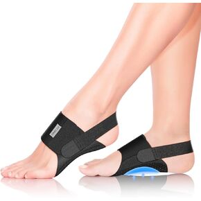 Arch Support Braces for Plantar Fasciitis Relief - Adjustable Compression Bands with Gel Pads, Non-Slip Design for Flat Feet, High & Fallen Arches
