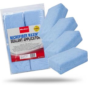 Maxshine Microfiber Wax Applicator – Soft, Firm Design, Easy and Comfortable Grip for Car Wax Applications (4 Piecess/Pack)