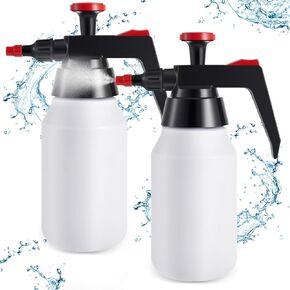 2 Pcs Adjustable Multipurpose Hand Pump Spray 1000ml with Adjustable Brass Nozzle, for Car Detailing, Surface Prep, and More, Dual Mode (Mist + Jet)