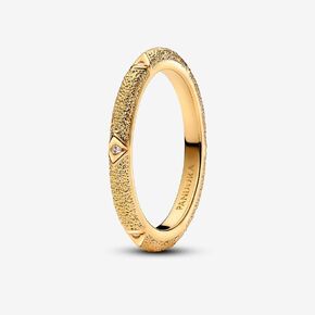 Pandora Me Texture & Stones Ring - 14k Gold-Plated Ring with Cubic Zirconia - Gift for Women - Includes Gift Box