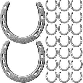 ZSHIGANMA Cast Iron Horse Shoes for Decorations, Durable Good Lucky Horseshoe for Wall Décor, Indoor, Outdoor, Cowboy, Western, Wedding, Birthday Party Favors Supplies (1)
