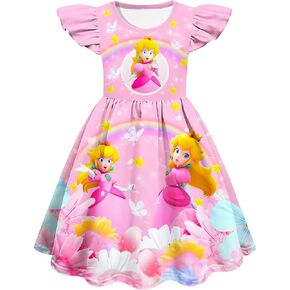 Little Girls Princess Dress Ruffle Sleeve Dress Kids Fashion Outfit
