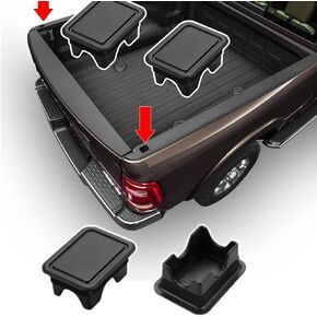 Ram 1500 Stake Pocket Covers Compatible with Dodge Ram 1500 2019-2023 Rear Truck Bed Rail Stake Pocket Cover (Black 2 pcs)