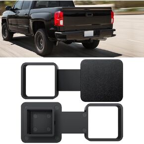 Trailer Hitch Cover for 2-Inch Receivers, Universal Fit Class 3/4/5, Non-Slip Rubber Tube Plug Cap, Exterior Car Accessories, Tool-Free Installation (Red)
