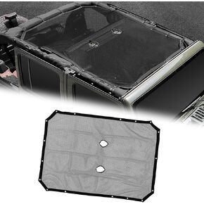 JK Sunshade Mesh Top Sun Shade Top for Jeep Wrangler Accessories Bikini Top Compatible with Jeep Wrangler, JK JKU 2007-2018 4 Door-Blocks UV Wind Noise Star (2/4Door-Non-Standardized)