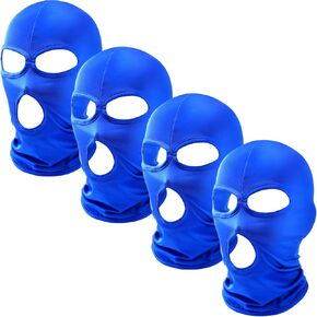 Geyoga Balaclava Covering Three Holes Full Face Covering Summer Thin Open Hood Windproof Motorcycle face Cover(Blue,4 Pieces)