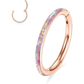 Gagabody Conch Jewelry 20g 18G Septum Jewelry 16 Gauge arics conch tooop daith arcors rings surgical Steel lip with opal paded baded beass hing helix cartlidge arock arrings hoop
