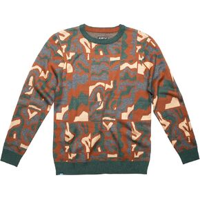 KAVU Highline Men’s Sweater - Big Foot Sasquatch Long Sleeve Pullover Crew Neck Sweater in Kuwait