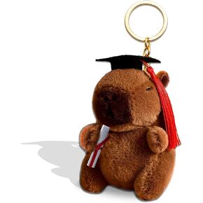 Graduation Plush Stuffed Animal Cute Capybara Keychain 2025 Decoration Graduation Gifts for Him Her High School College Kawaii Capybara Stuff Animals with Bachelor's Hat and Scroll