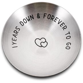 1 Year Anniversary Wedding Gifts Ideas for Husband Wife - 1st Anniversary Steel Gifts for Boyfriend Girlfriend Couple Jewelry Tray, Cute Couple Gift First Years Wedding Keepsake Decor for Her Him