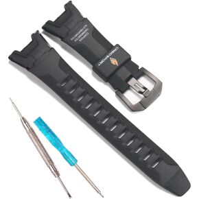 استبدال فرقة مراقبة الراتنج لـ Casio PRG-110Y PRG-110C PRW-1300 PAW-1300 WIRSTBAND BLACK METAL BOCKLE STRAP