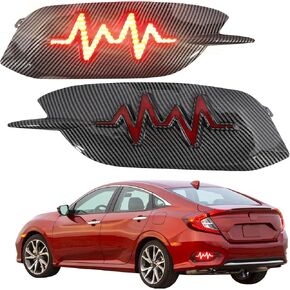 Led Fog Lights Lamp Fit for 2017-2021 Honda Civic Sport Hatchback Rear Reflector Brake Tail Light (Hatchback Brake Led 17-21)