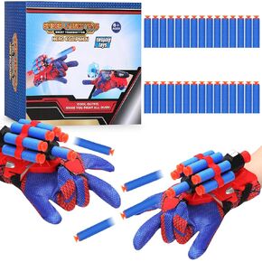 2 Sets Spider Web Shooters Toy - Wrist Launcher for 3-12 Year Old Boys Shooting Game with Gift Box, Kids Hero Cosplay Costume for Birthday Halloween