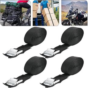 4Pcs 15ft x1 Lashing Straps Tie Down Kayak Padded Strap with Cam Buckles Adjustable Cinch Secure Straps up to 600 lbs for Roof Rack Motorcycle Cargo Trucks Trailer Luggage