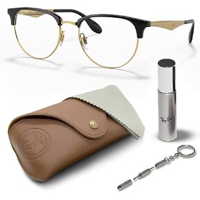Ray-Ban RB6396 Phantos Shape Metal Glasses With Eyewear Kit Bundle - Eyeglasses with Adjustable Nose Pads - Women's Designer Glasses Frame with Clear Lenses