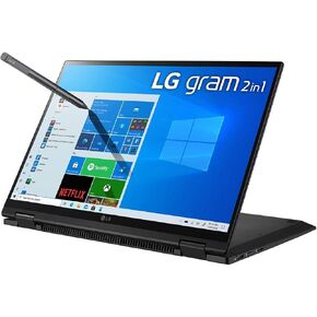 LG Gram 14T90P - 14" WUXGA (1920x1200) 2-in-1 Lightweight Touch Display Laptop, Intel evo with 11th gen Core i5 CPU, 8GB RAM, 256GB SSD, 24.5 Hours Battery, Thunderbolt 4, Black - 2021 in Saudi Arabia