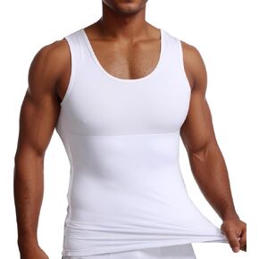 Mens Slimming Body Shaper Vest Chest Compression Shirt Workout Tank Tops Abs Abdomen Undershirts Tummy Control