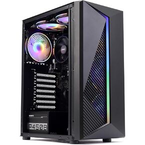 ام اكس زد كمبيوتر العاب مكتبي للمنزل والمكتب R5 5600G، 16GB DDR4 3200، 500G NVME SSD، 6 مراوح RGB، واي فاي وويندوز 10 برو 64 بت جاهز (رايزن 5 5600G) in Kuwait