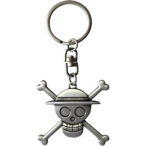 ABYSTYLE One Piece Anime Straw Hat Skull Luffy Jolly Roger 3D Metal Keychain 1.75" x 1.9" Manga Gift Accessories