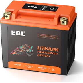 EBL YTX12-BS Lithium Motorcycle Battery 8Ah 480A 240CCA