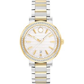 Movado Vizio Women's Watch - Swiss Quartz Movement, Stainless Steel Link Bracelet Watch with Diamonds - 5 ATM Water Resistance - Luxury Fashion Timepiece for Her - 32mm