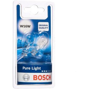Bosch W16W (955) Pure Light Car Light Bulbs - 12 V 16 W W2,1x9,5d - 2 Bulbs