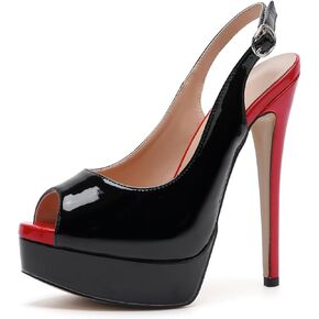WUXIN H&P Women's Platform Stiletto Heels Shoes Peep Toe Pumps 6 inch Sexy Heels for Dress Wedding Party
