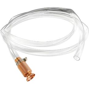 Gas Siphon Hose, 6FT Multi-Purpose High Grade Self Priming Shaker Siphon Hand Pump Tube, 1/2'' Safety Copper Valve Siphon Pump with Transparent Hose for Oil Gas Fuel Transfer
